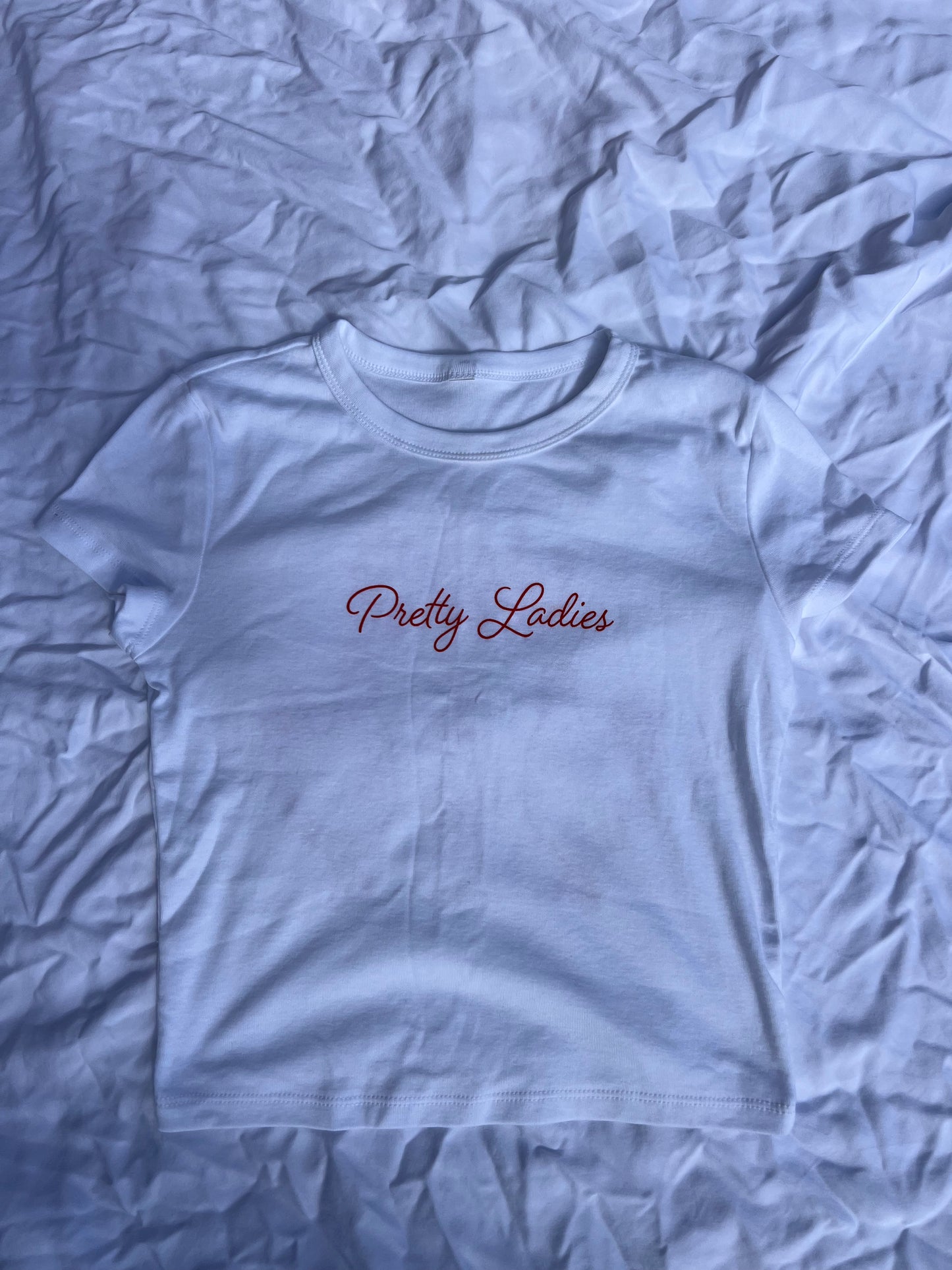 White & Red Baby Tee