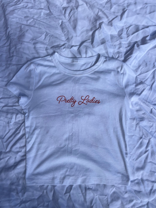 White & Red Baby Tee